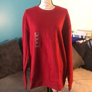 NWT IZOD Men's Sueded Fleece Crewneck Sweatshirt in Red Dahlia, size XL